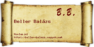 Beller Balázs névjegykártya