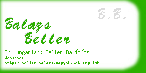 balazs beller business card